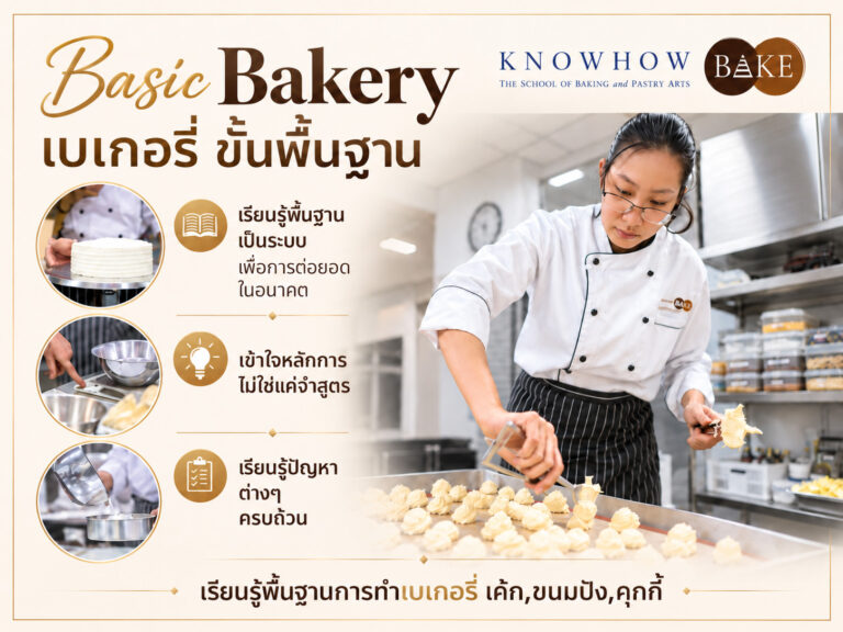 Basic Bakery & Pastry Package - หลักสูตรเบเกอรี่และเพสตรี้ระยะยาว KNOWHOWBAKE